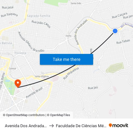 Avenida Dos Andradas, 7260 | Upa Leste to Faculdade De Ciências Médicas De Minas Gerais map