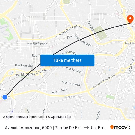 Avenida Amazonas, 6000 | Parque De Exposições Da Gameleira/Expominas E Oposto Ao Cefet-Mg Campus VI to Uni-Bh Campus Lagoinha map