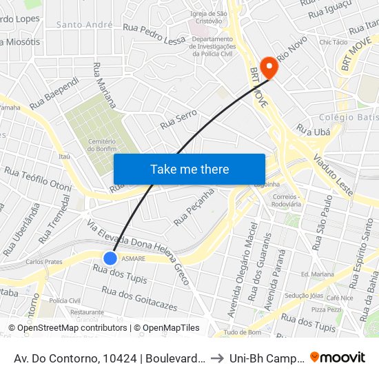 Av. Do Contorno, 10424 | Boulevard Contorno - Hospital Socor 1 to Uni-Bh Campus Lagoinha map