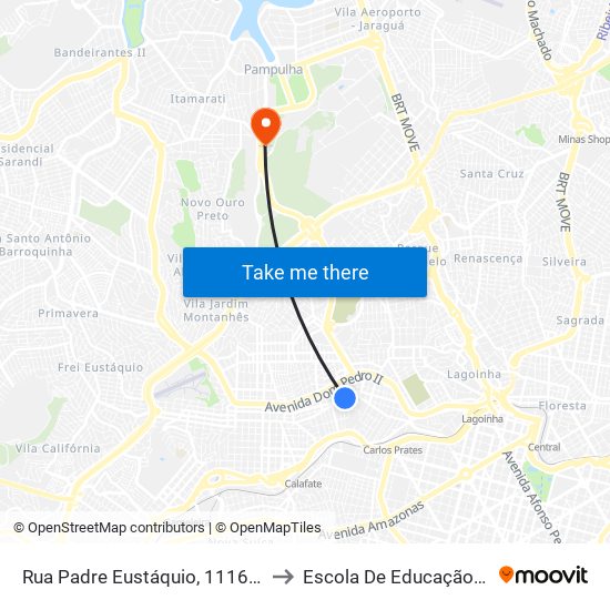 Rua Padre Eustáquio, 1116 | Contaexata E Oposto A Padaria Pão & Mantimentos to Escola De Educação Física, Fisioterapia E Terapia Ocupacional map