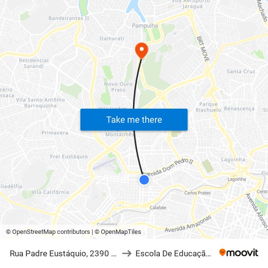 Rua Padre Eustáquio, 2390 | Epa Supermercados E Oposto A Igreja Padre Eustáquio to Escola De Educação Física, Fisioterapia E Terapia Ocupacional map