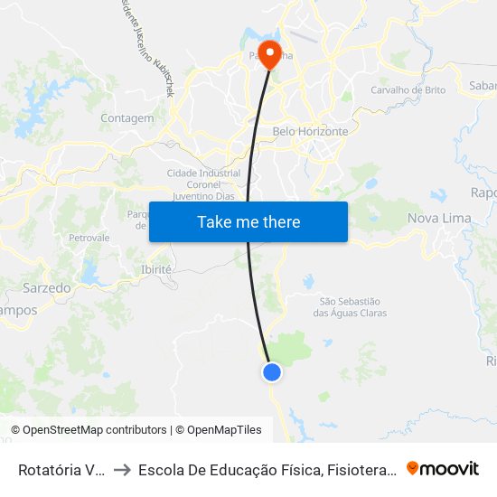 Rotatória Vale Do Sol to Escola De Educação Física, Fisioterapia E Terapia Ocupacional map