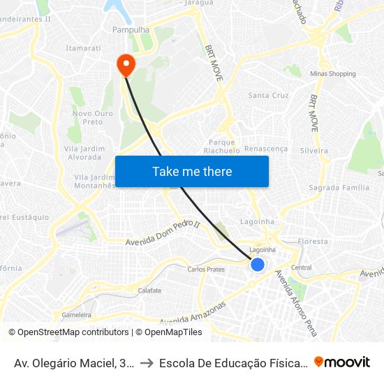 Av. Olegário Maciel, 385 | Edifício Hugo Sampaio 3 to Escola De Educação Física, Fisioterapia E Terapia Ocupacional map