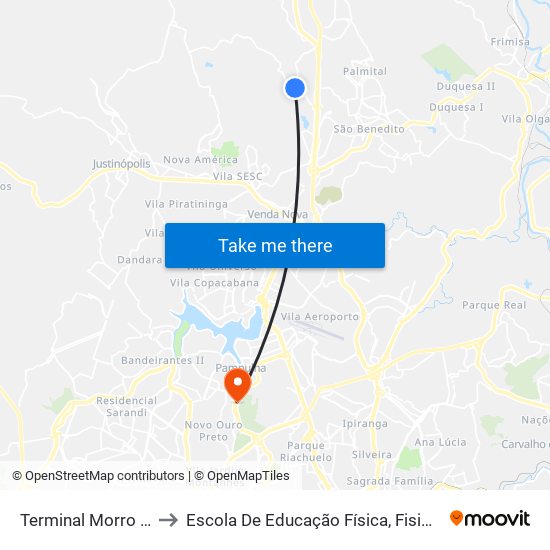 Terminal Morro Alto | Embarque to Escola De Educação Física, Fisioterapia E Terapia Ocupacional map