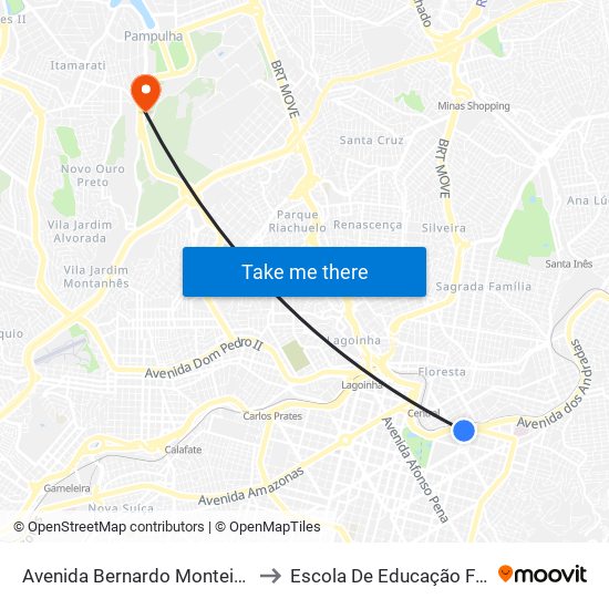 Avenida Bernardo Monteiro, 450 | Acesso À Estação Bernardo Monteiro to Escola De Educação Física, Fisioterapia E Terapia Ocupacional map