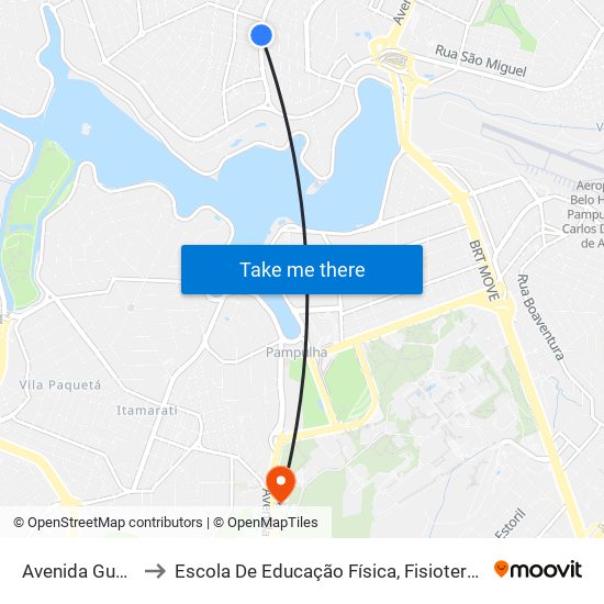 Avenida Guarapari 640 to Escola De Educação Física, Fisioterapia E Terapia Ocupacional map