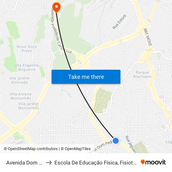 Avenida Dom Pedro II 1980 to Escola De Educação Física, Fisioterapia E Terapia Ocupacional map