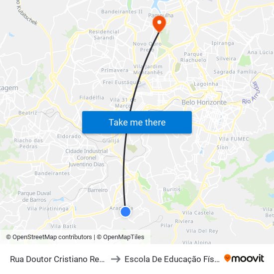 Rua Doutor Cristiano Rezende, 2745 | Hospital Júlia Kubitschek to Escola De Educação Física, Fisioterapia E Terapia Ocupacional map