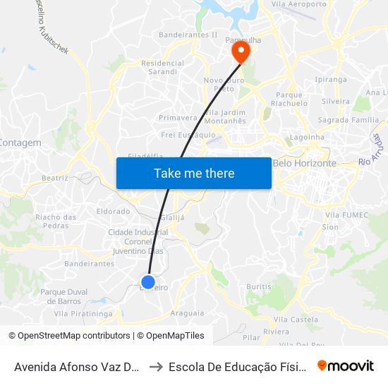 Avenida Afonso Vaz De Melo, 640 | Viashopping Barreiro to Escola De Educação Física, Fisioterapia E Terapia Ocupacional map