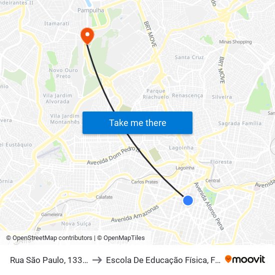 Rua São Paulo, 1333 | Assembleia De Deus to Escola De Educação Física, Fisioterapia E Terapia Ocupacional map