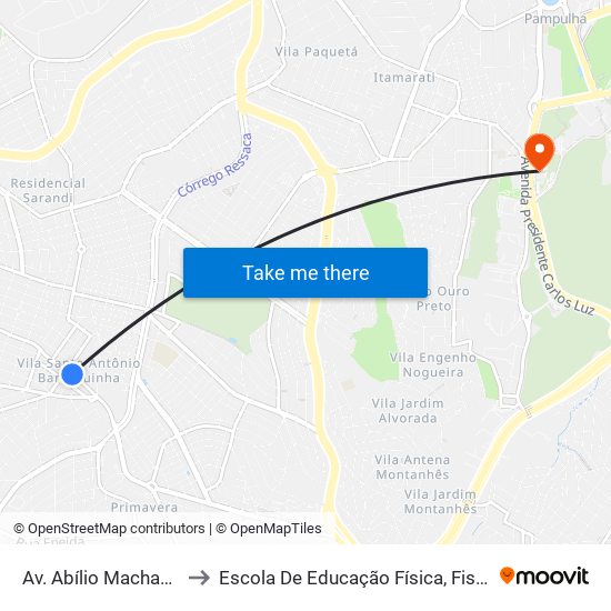 Av. Abílio Machado, 3848 | Esquinão to Escola De Educação Física, Fisioterapia E Terapia Ocupacional map