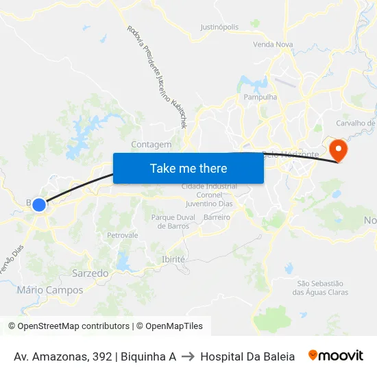 Av. Amazonas, 392 | Biquinha A to Hospital Da Baleia map