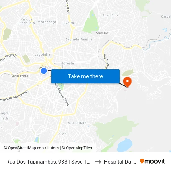 Rua Dos Tupinambás, 933 | Sesc Tupinambás 1 to Hospital Da Baleia map