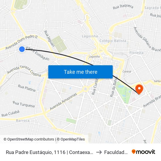 Rua Padre Eustáquio, 1116 | Contaexata E Oposto A Padaria Pão & Mantimentos to Faculdade De Medicina map