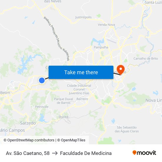 Av. São Caetano, 58 to Faculdade De Medicina map