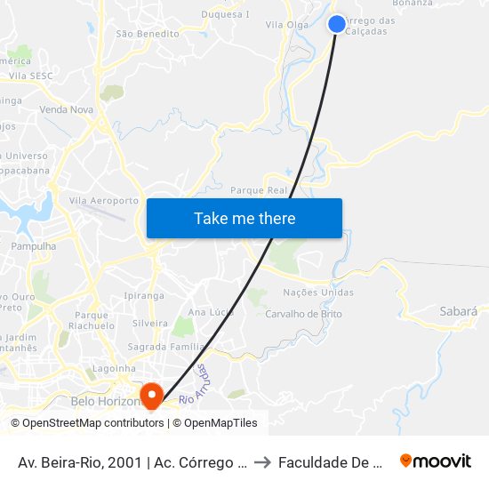 Av. Beira-Rio, 2001 | Ac. Córrego Das Calçadas to Faculdade De Medicina map