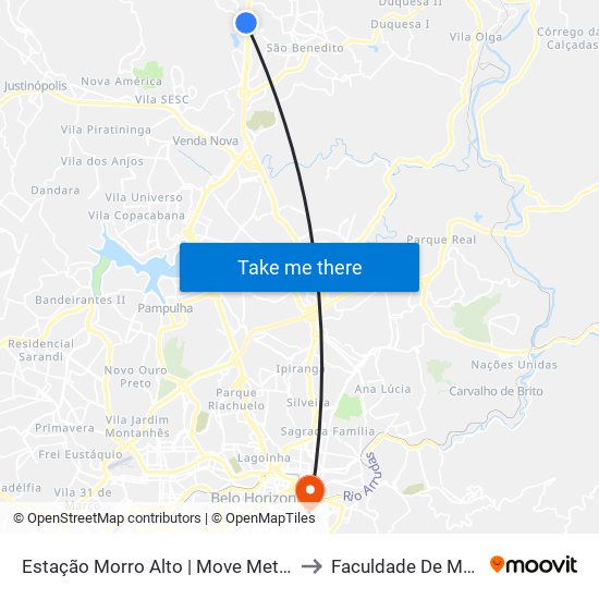 Estação Morro Alto | Move Metropolitano to Faculdade De Medicina map