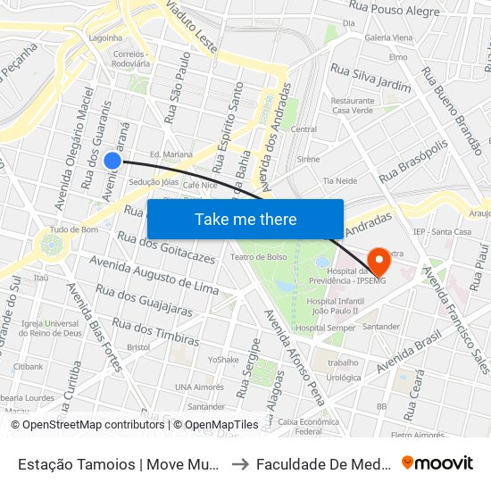 Estação Tamoios | Move Municipal to Faculdade De Medicina map