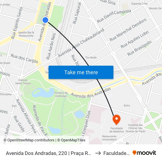 Avenida Dos Andradas, 220 | Praça Rui Barbosa Oposto A Praça Da Estação to Faculdade De Medicina map