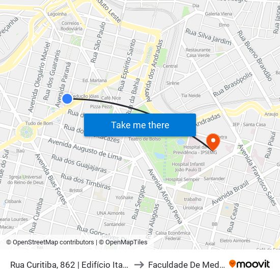 Rua Curitiba, 862 | Edifício Itacolomi to Faculdade De Medicina map