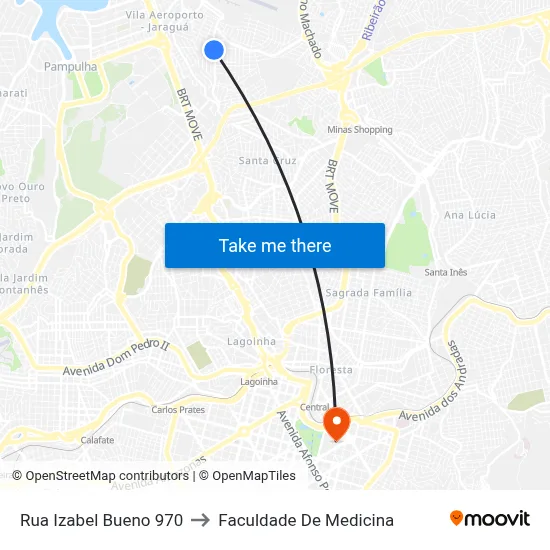 Rua Izabel Bueno 970 to Faculdade De Medicina map