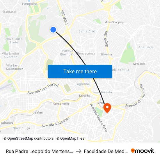 Rua Padre Leopoldo Mertens 1231 to Faculdade De Medicina map