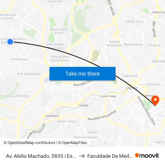 Av. Abílio Machado, 3835 | Esquinão to Faculdade De Medicina map