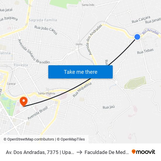 Av. Dos Andradas, 7375 | Upa Leste to Faculdade De Medicina map