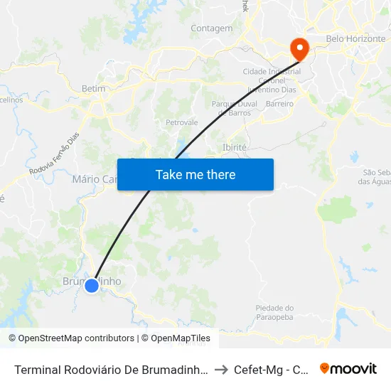 Terminal Rodoviário De Brumadinho |Desembarque to Cefet-Mg - Campus II map
