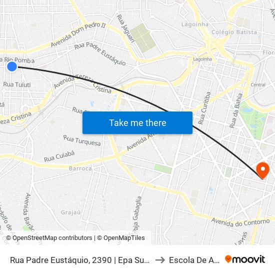 Rua Padre Eustáquio, 2390 | Epa Supermercados E Oposto A Igreja Padre Eustáquio to Escola De Arquitetura Da Ufmg map