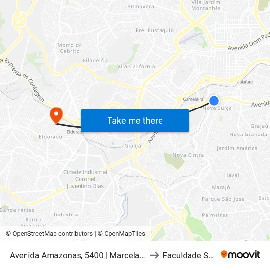 Avenida Amazonas, 5400 | Marcela Móveis to Faculdade Senac map