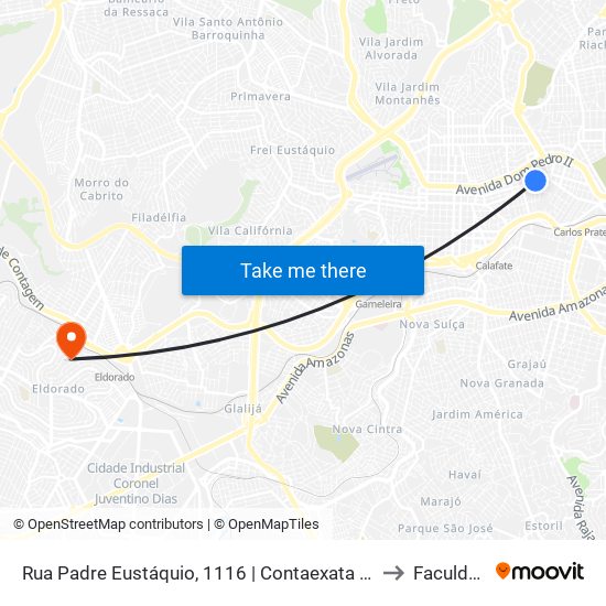 Rua Padre Eustáquio, 1116 | Contaexata E Oposto A Padaria Pão & Mantimentos to Faculdade Senac map