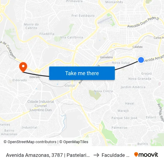 Avenida Amazonas, 3787 | Pastelaria Amazonas to Faculdade Senac map