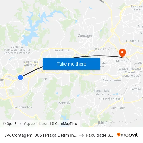 Av. Contagem, 305 | Praça Betim Industrial to Faculdade Senac map