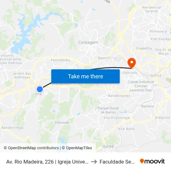 Av. Rio Madeira, 226 | Igreja Universal to Faculdade Senac map