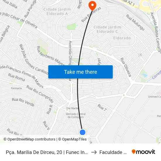 Pça. Marília De Dirceu, 20 | Funec Inconfidentes to Faculdade Senac map