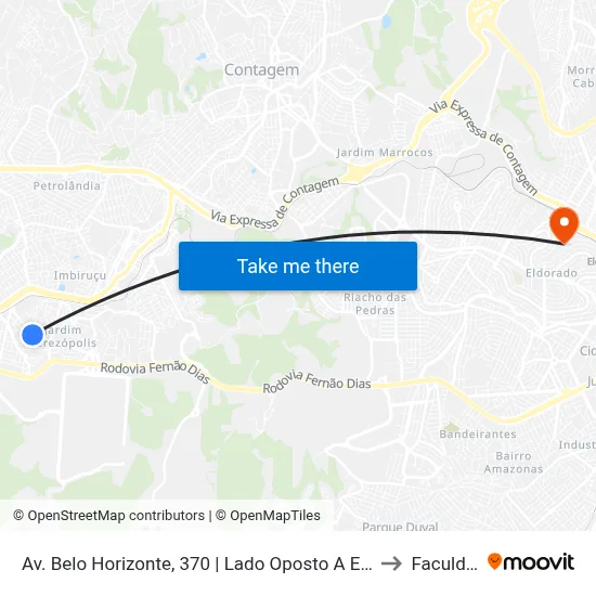 Av. Belo Horizonte, 370 | Lado Oposto A Escola E. Professora Lourdes Bernadete Da Silva to Faculdade Senac map