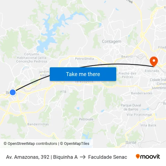 Av. Amazonas, 392 | Biquinha A to Faculdade Senac map