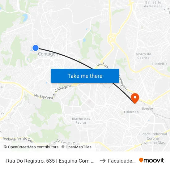 Rua Do Registro, 535 | Esquina Com A Rua Esmeraldas to Faculdade Senac map