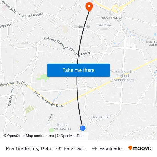 Rua Tiradentes, 1945 | 39º Batalhão Da Polícia Militar to Faculdade Senac map