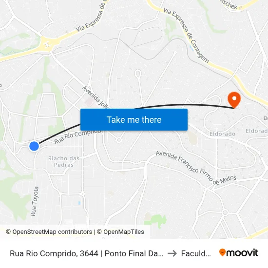 Rua Rio Comprido, 3644 | Ponto Final Das Linhas 7900 E 7905 No Santa Cruz to Faculdade Senac map