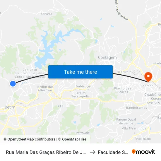 Rua Maria Das Graças Ribeiro De Jesus, 140 to Faculdade Senac map