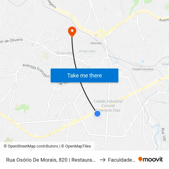 Rua Osório De Morais, 820 | Restaurante Do Trabalhador to Faculdade Senac map