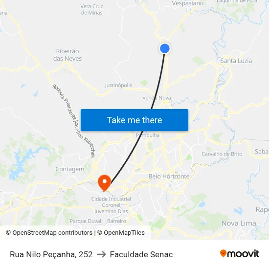 Rua Nilo Peçanha, 252 to Faculdade Senac map