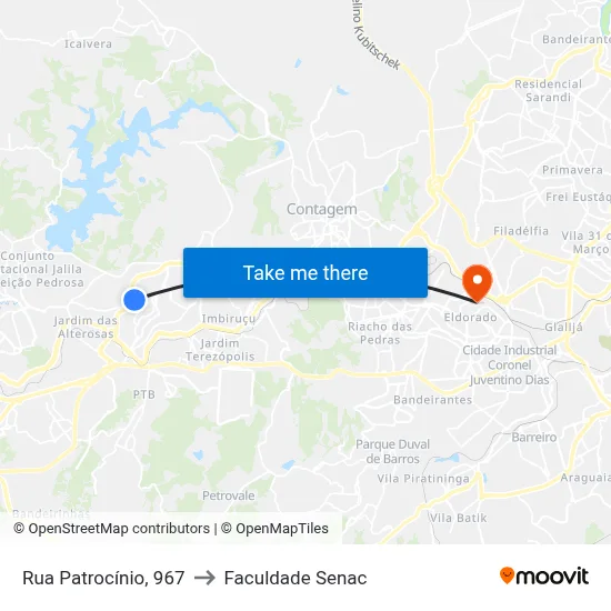 Rua Patrocínio, 967 to Faculdade Senac map