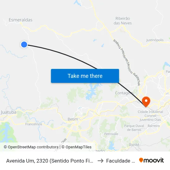 Avenida Um, 2320 (Sentido Ponto Final Dumaville) to Faculdade Senac map