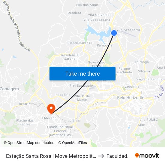 Estação Santa Rosa | Move Metropolitano - Sentido Centro to Faculdade Senac map