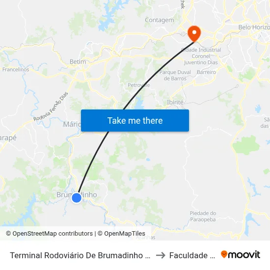 Terminal Rodoviário De Brumadinho |Desembarque to Faculdade Senac map