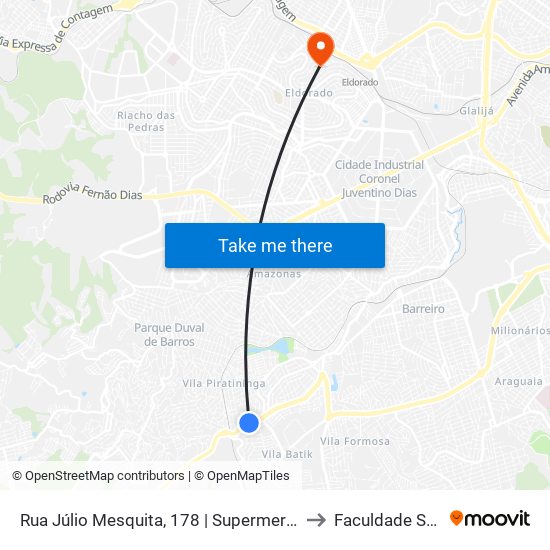 Rua Júlio Mesquita, 178 | Supermercado Dia to Faculdade Senac map