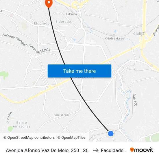 Avenida Afonso Vaz De Melo, 250 | Stepanie Colchões to Faculdade Senac map